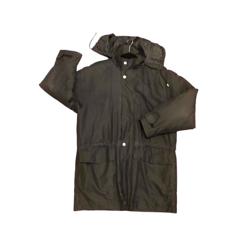 LONDON FOG VINTAGE 90s Women's Black Puffer Winter Lined Coat Small with hoodie